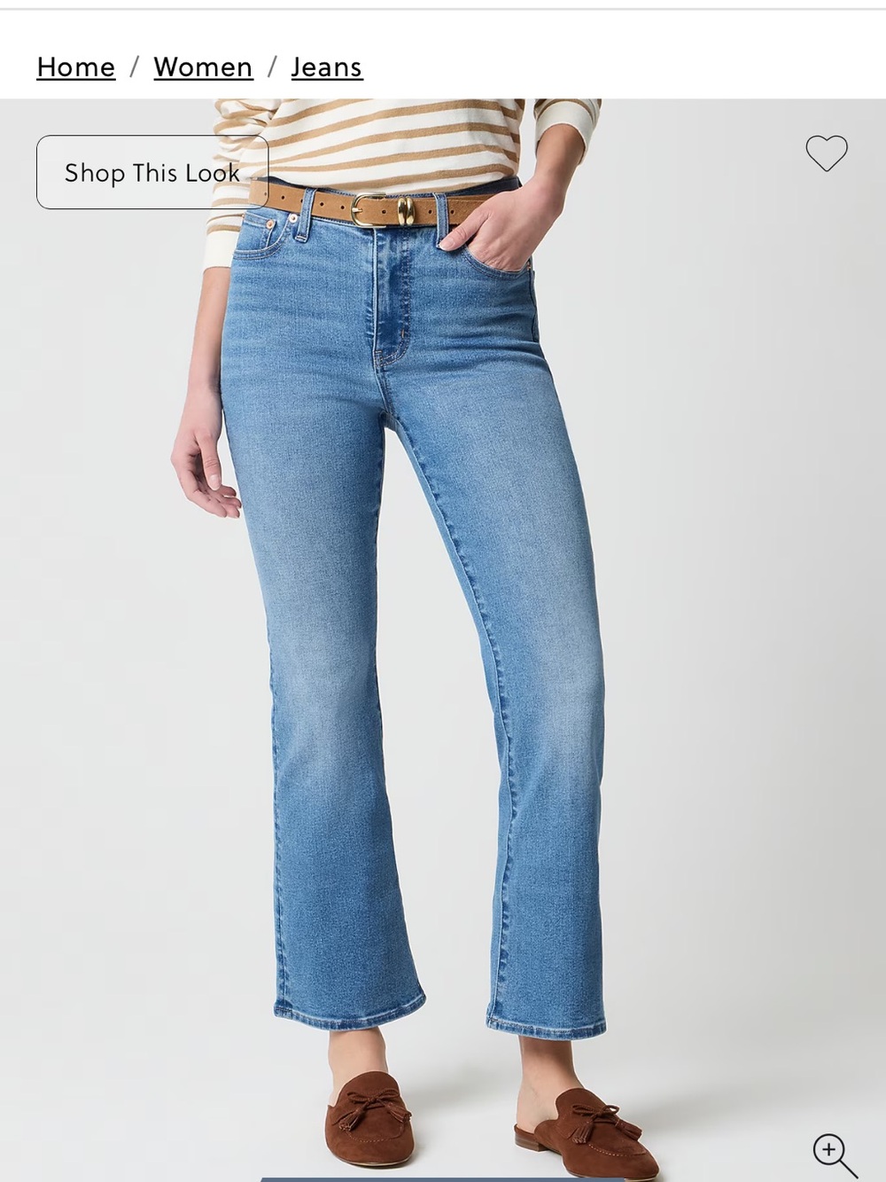 J. Crew Medium Blue Cropped mid-rise jeans